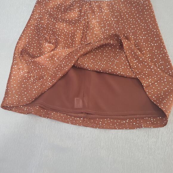 Princess Polly Mini polka dot brown women's mini skirt Size 8 Fall soft girl - Picture 6 of 11